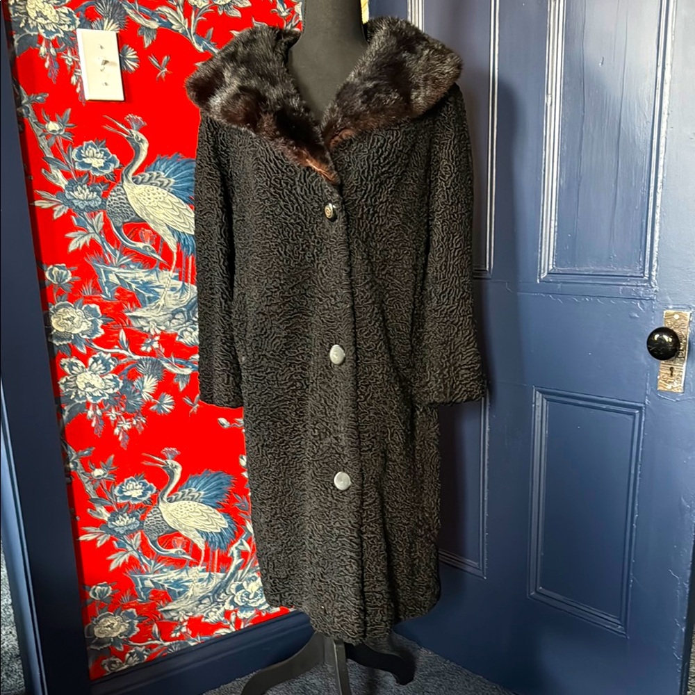 MCM Persian Lamb Coat with Mink Collar *Real Vintage Fur*